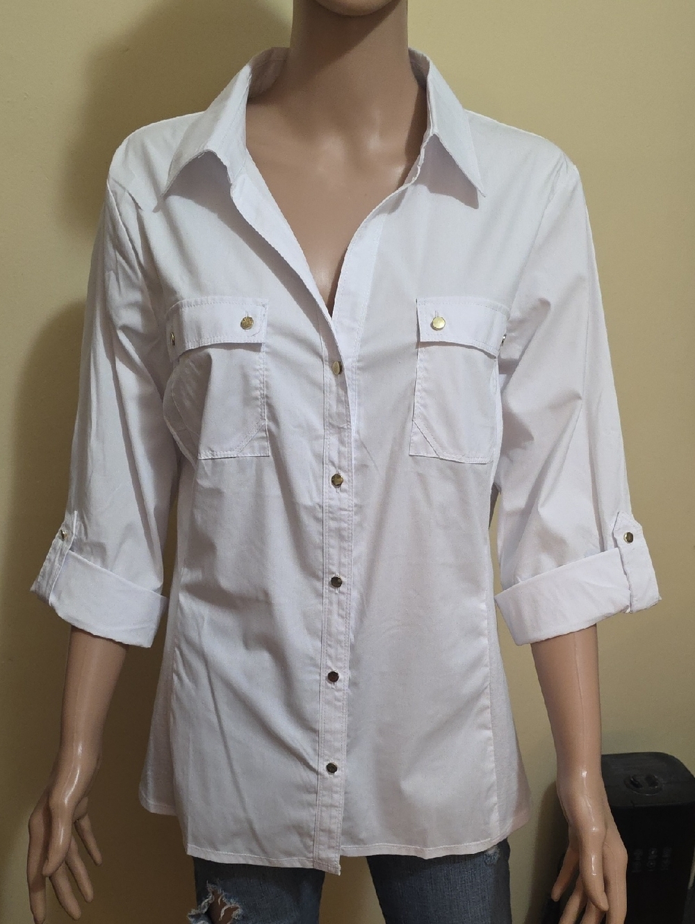 Classic White Button-Up Shirt